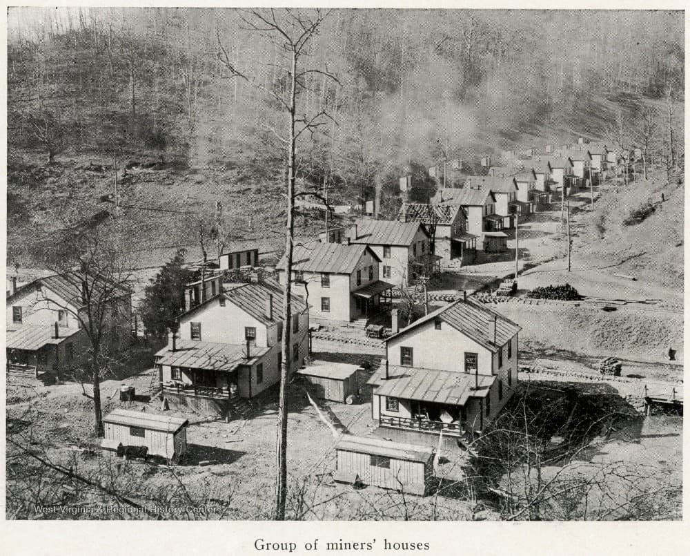 Historic aerial photograph of an Eastern Kentucky coal camp