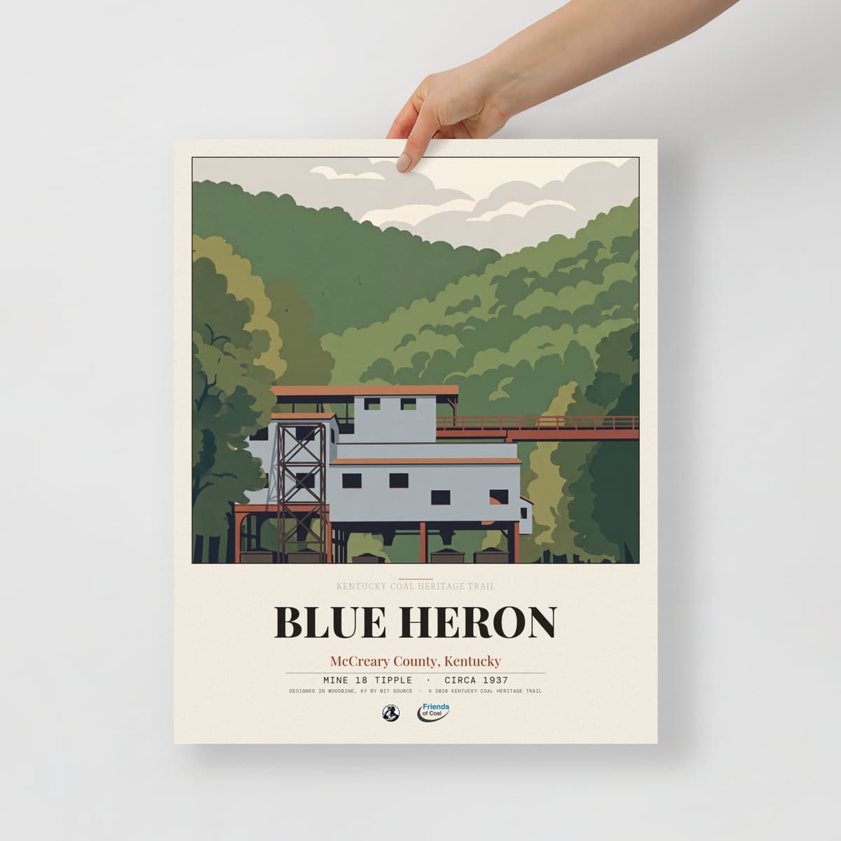 Blue Heron Kentucky Coal Heritage Trail Poster