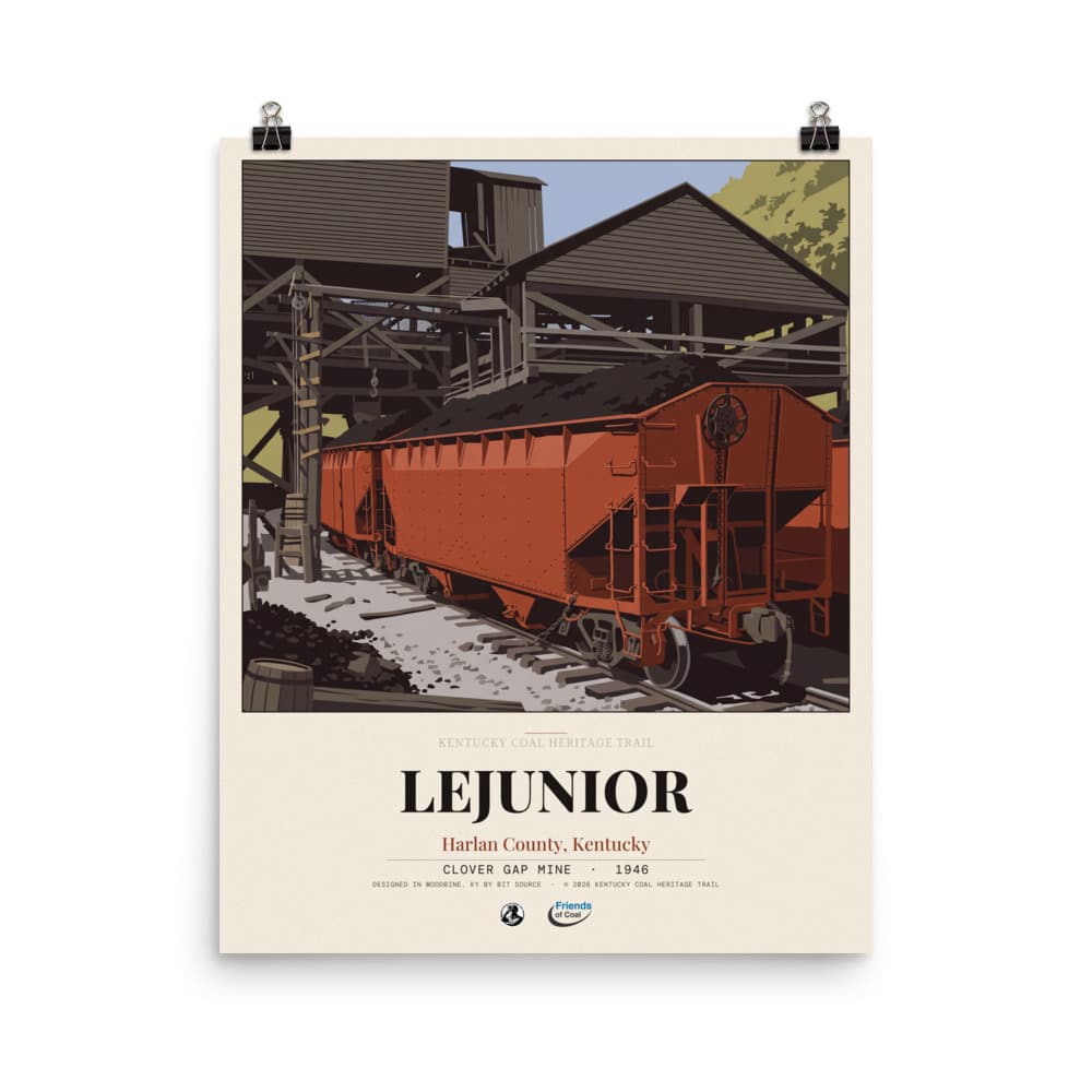 Lejunior Kentucky Coal Heritage Trail Poster